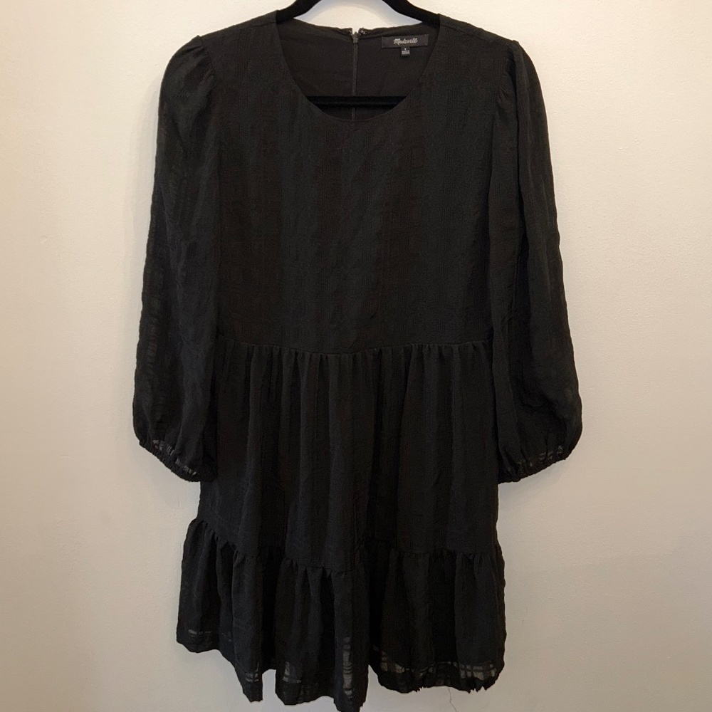 Madewell Black Boho Tiered Dress - Picture 1 of 4